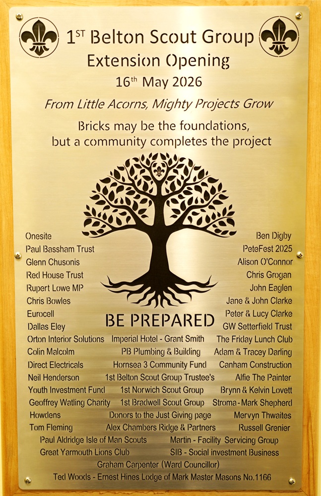 Extension Opening Plaque